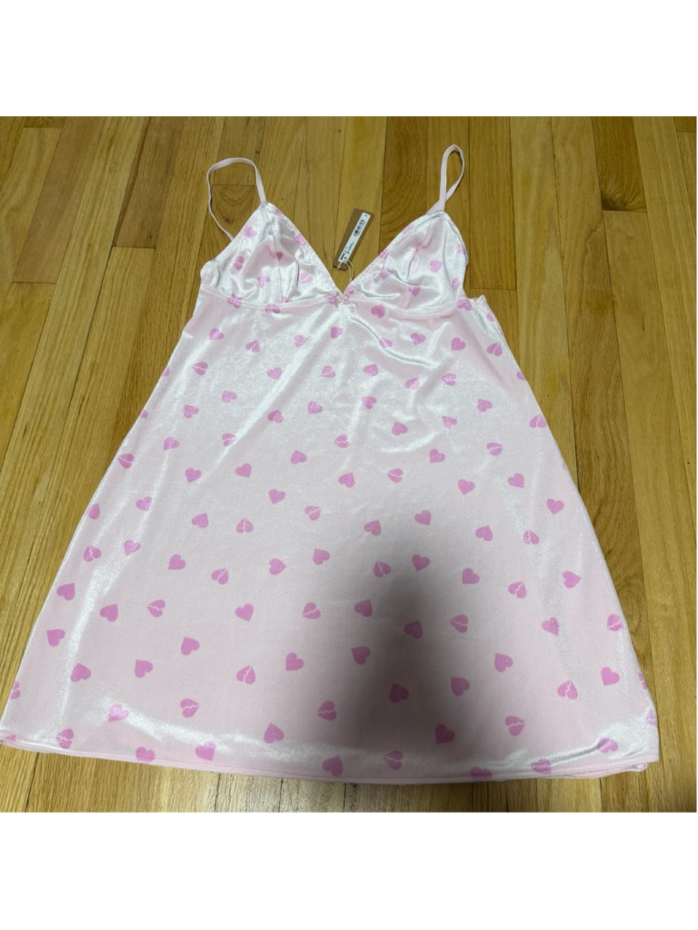 Women's SKIMS Heart Breaker Velvet Lace Slip Dress Pink Size L SKU658